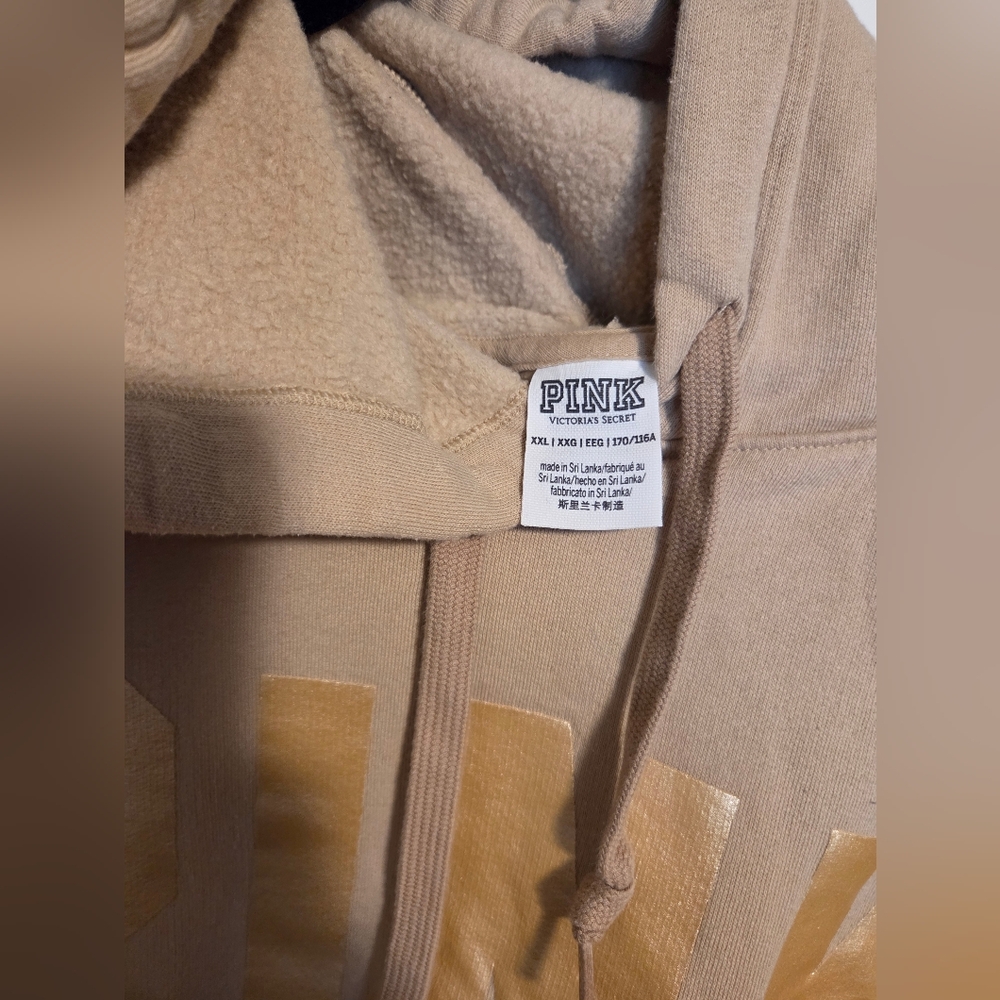 PINK brand Hoodie and Pant Golden Tan Coord Set size XXL - Picture 2 of 9